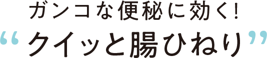 ガンコな便秘に効く！クイッと腸ひねり