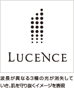 波長が異なる3種の光が消失していき、肌を守り抜くイメージを表現